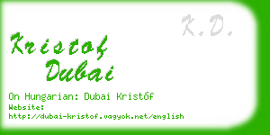kristof dubai business card