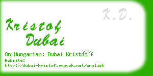 kristof dubai business card